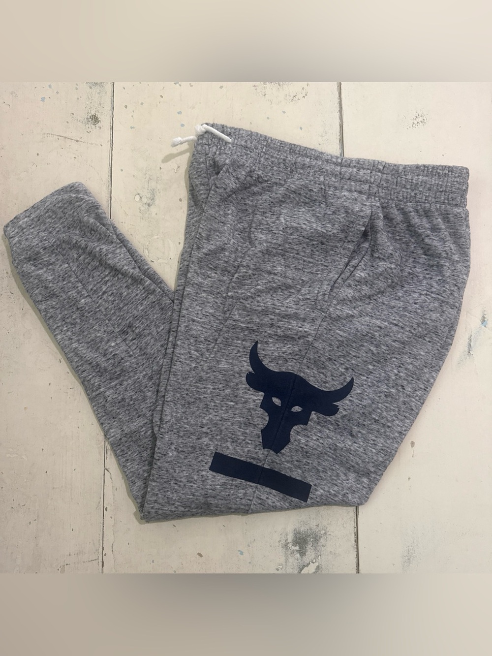 Under Armour Project Rock Heather Grey Terry Joggers - XL
